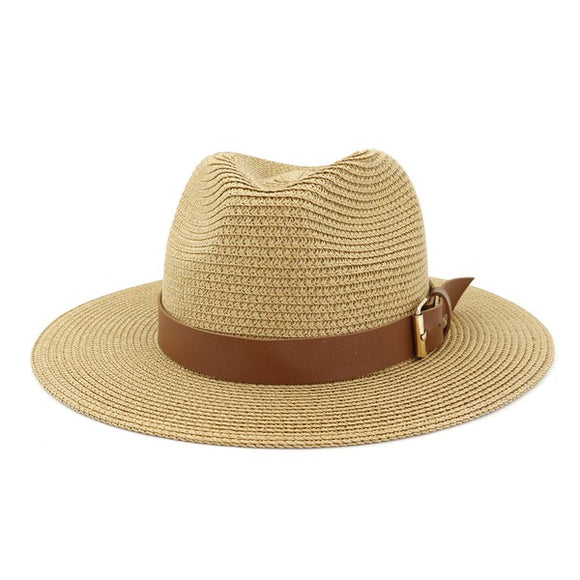 Beach Summer Casual Straw Panama Hat - Thick Buckle