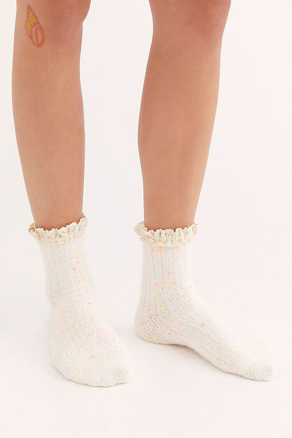 Firecracker Flecked Ruffle Socks