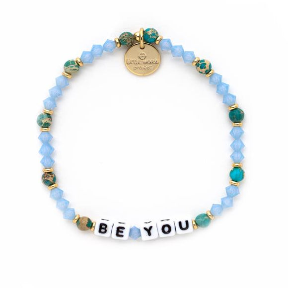 Little Words Project - Blue Crystal/Green Bead